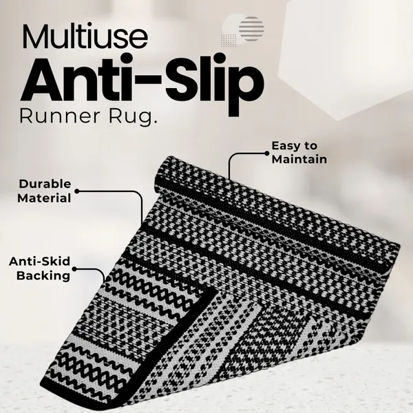 Pure_Cotton_Bedside_Runner_For_Bedroom,_Living_Room,_Kitchen,_etc._Thick,_Anti_Skid,_Size-_50_X_150_Cm_Black