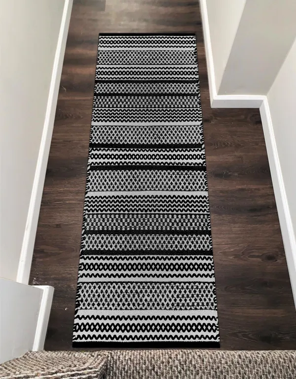 Pure_Cotton_Bedside_Runner_For_Bedroom,_Living_Room,_Kitchen,_etc._Thick,_Anti_Skid,_Size-_50_X_150_Cm_Black