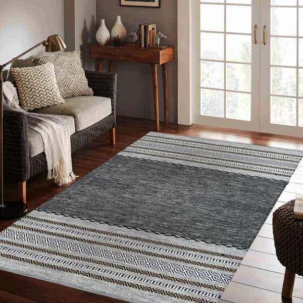 Premium_Handmade_Area_Rugs_For_Bedroom,_Living_Room,_etc_Size-_4_X_6_Feet_Color-_Grey