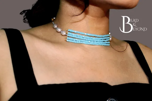 Blue_&_White_Premium_Square_Bead_Pearl_Choker_For_Women_&_Girls