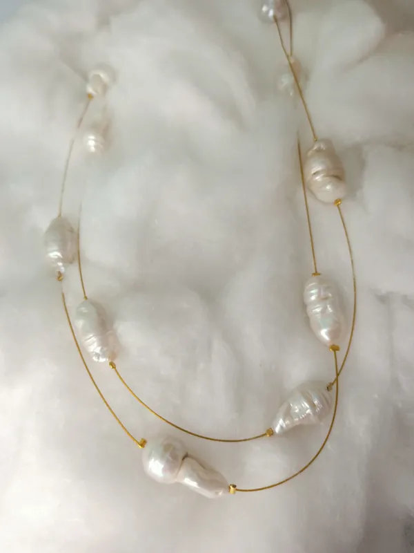 White_Premium_Baroque_Pearl_Necklace_For_Women_&_Girls