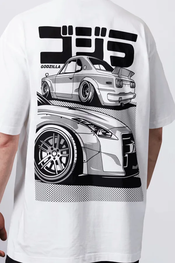 White_French_Terry_Cotton_Gtr_Generations_Oversized_Tshirt