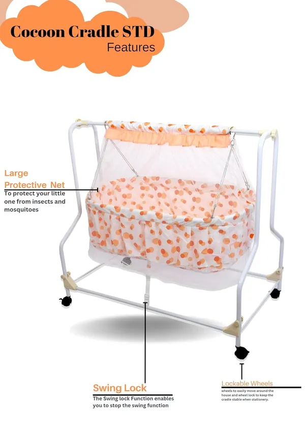 Orange_Plastic_&_Fabric_Cradle_For_Kids