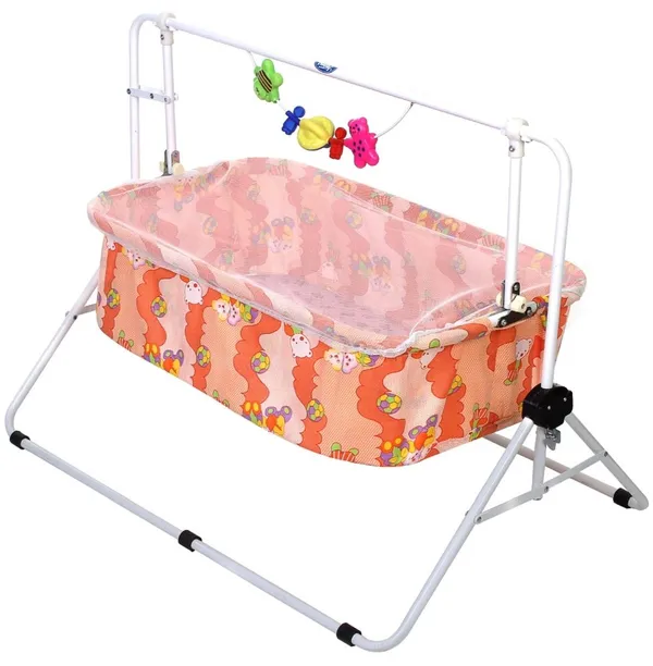 Peach_Metal_&_Fabric_Cradle_For_Kids