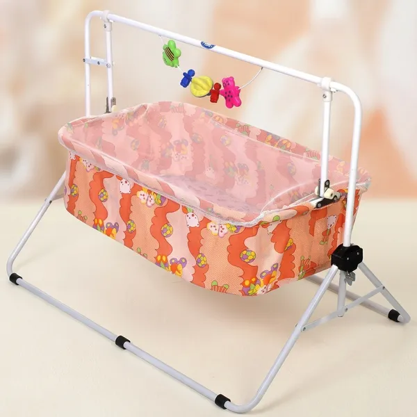 Peach_Metal_&_Fabric_Cradle_For_Kids