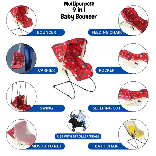 Pink_&_Red_Plastic_&_Fabric_Bouncer_For_Kids