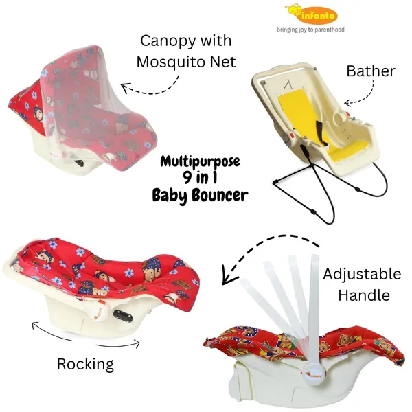 Pink_&_Red_Plastic_&_Fabric_Bouncer_For_Kids