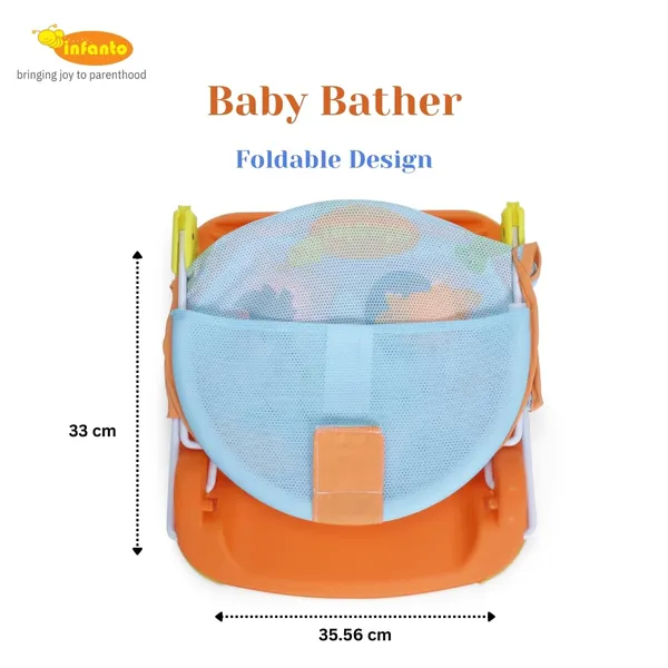 Orange_Metal,_Plastic_&_Polycotton_Baby_Bather_For_Kids