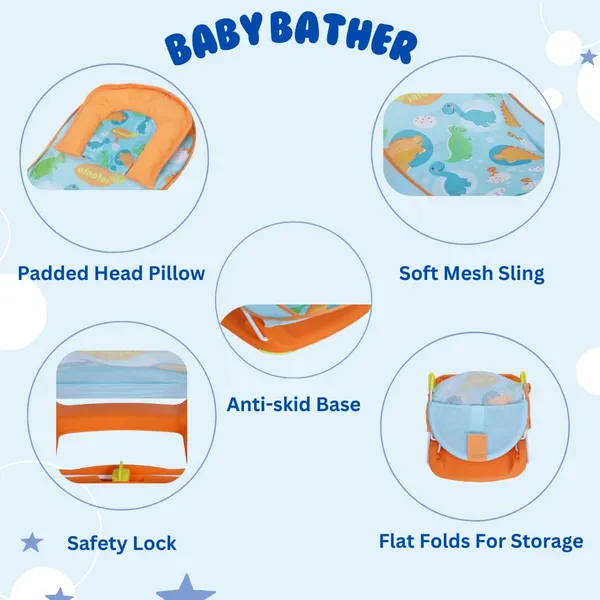 Orange_Metal,_Plastic_&_Polycotton_Baby_Bather_For_Kids