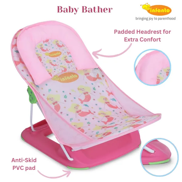 Pink_Metal,_Plastic_&_Polycotton_Baby_Bather_For_Kids