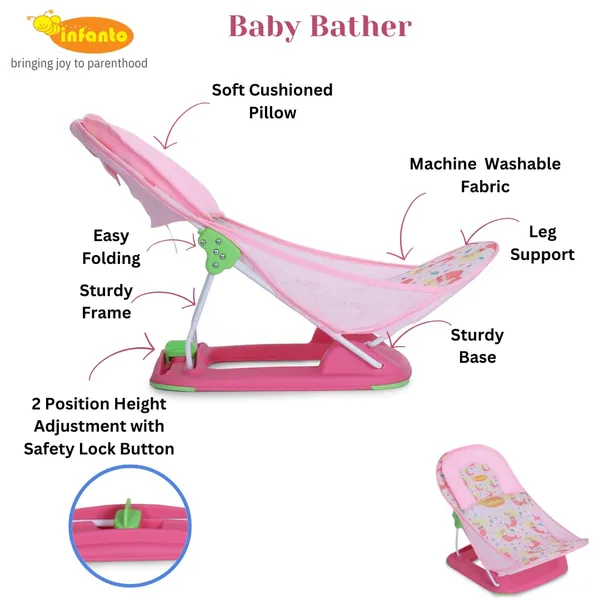 Pink_Metal,_Plastic_&_Polycotton_Baby_Bather_For_Kids