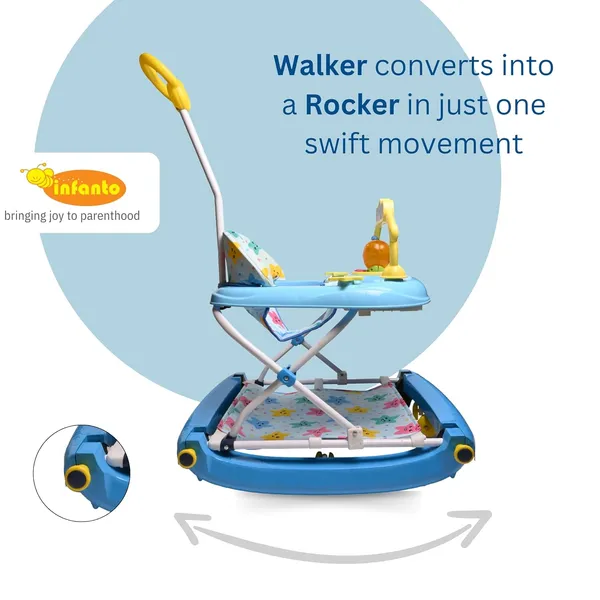 Blue_Iron/Metal_&_Fabric_Baby_Walker_For_Kids