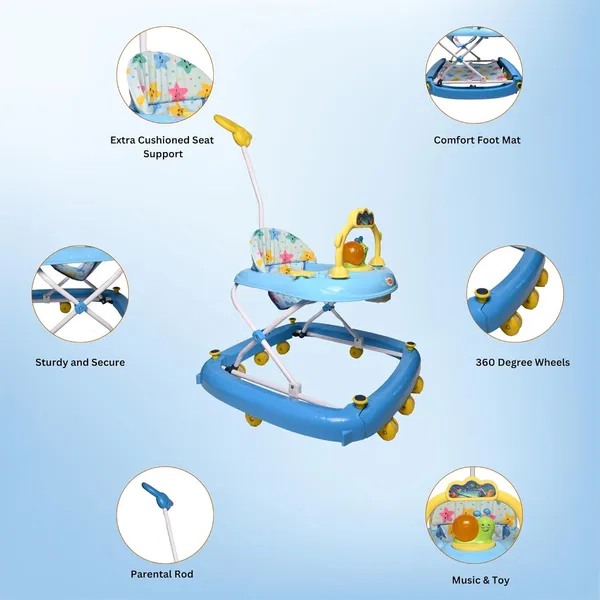 Blue_Iron/Metal_&_Fabric_Baby_Walker_For_Kids
