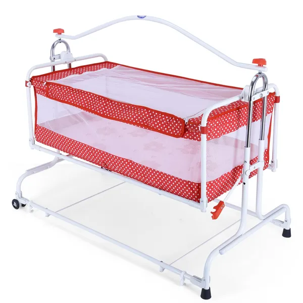 Red_Metal_&_Fabric_Cradle_For_Kids