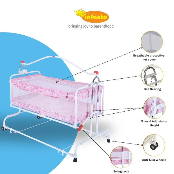Pink_Metal_&_Mesh_Cradle_For_Kids