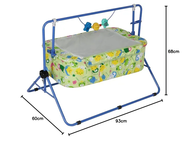 Green_Metal_&_Fabric_Cradle_For_Kids