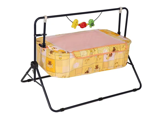 Peach_Metal_&_Fabric_Cradle_For_Kids
