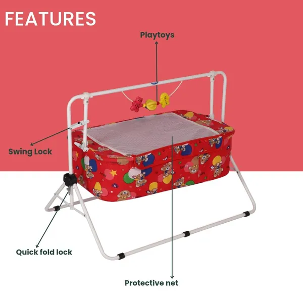 Red_Metal_&_Mesh_Cradle_For_Kids