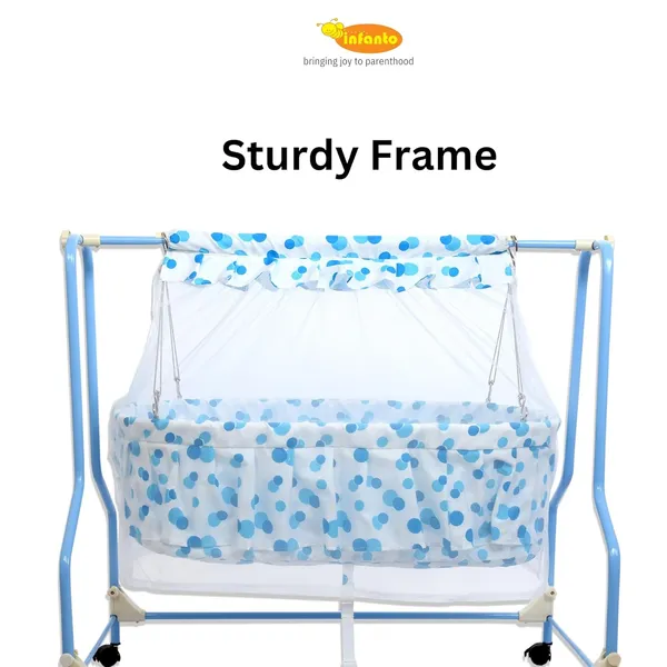 Blue_Metal_&_Fabric_Cradle_For_Kids