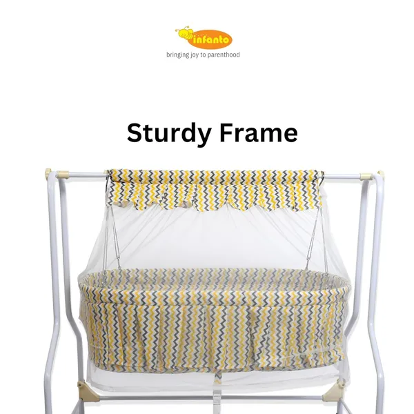 Yellow_Metal_&_Fabric_Cradle_For_Kids