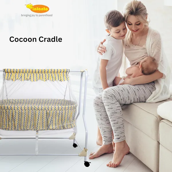 Yellow_Metal_&_Fabric_Cradle_For_Kids