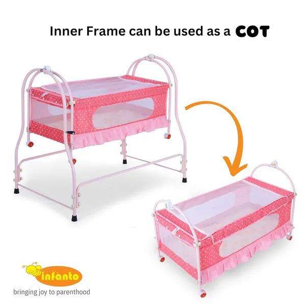 Pink_Metal_&_Fabric_Cradle_For_Kids