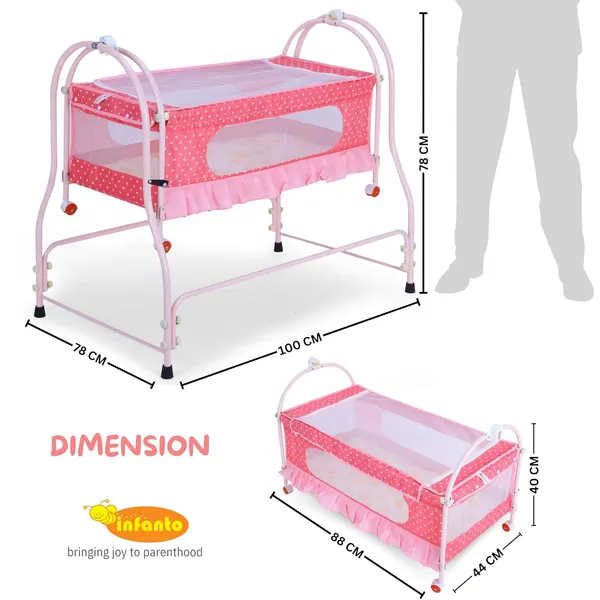 Pink_Metal_&_Fabric_Cradle_For_Kids