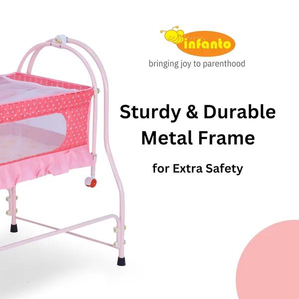 Pink_Metal_&_Fabric_Cradle_For_Kids