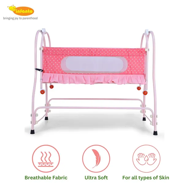 Pink_Metal_&_Fabric_Cradle_For_Kids