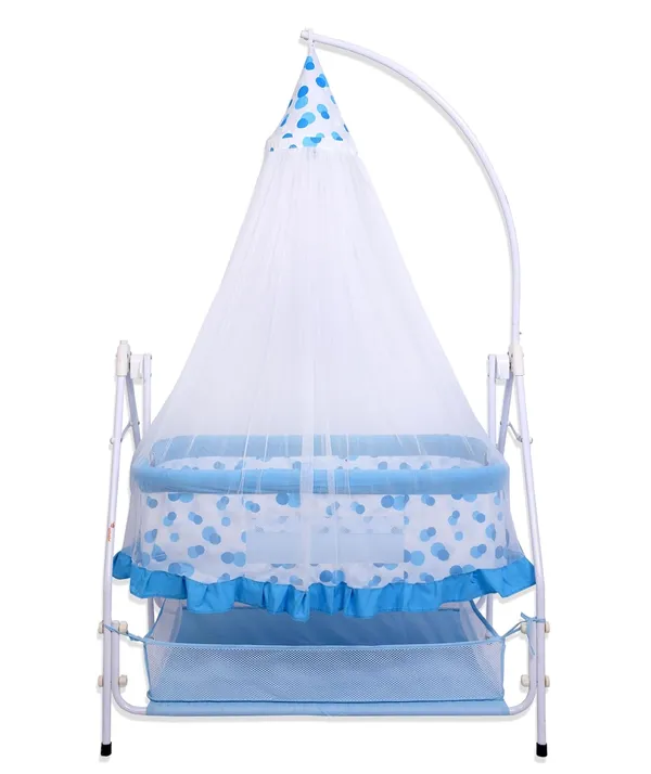 Blue_Metal_&_Fabric_Cradle_For_Kids