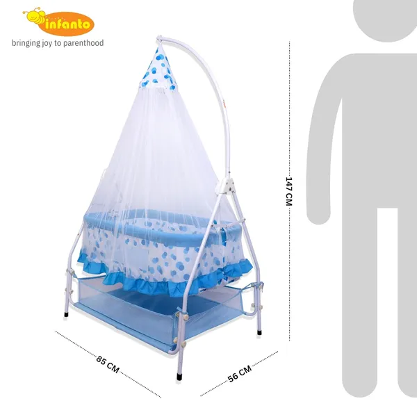 Blue_Metal_&_Fabric_Cradle_For_Kids