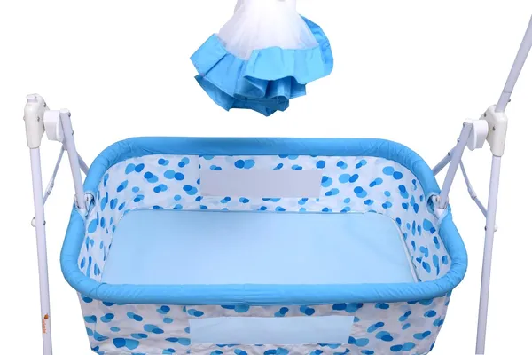 Blue_Metal_&_Fabric_Cradle_For_Kids