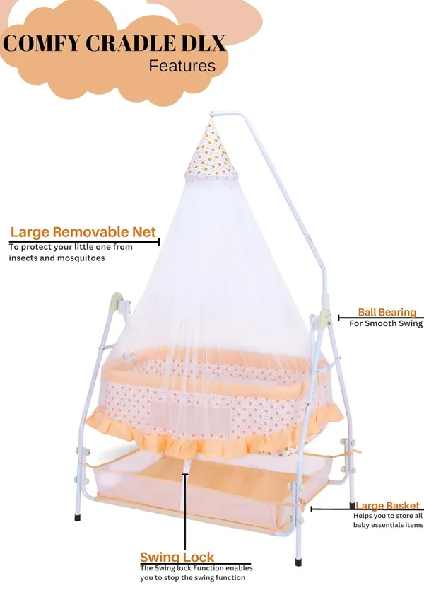 Orange_Metal_&_Fabric_Cradle_For_Kids