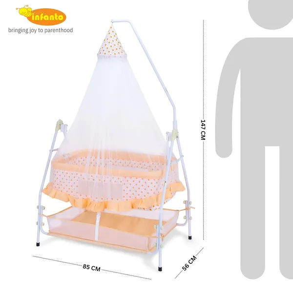 Orange_Metal_&_Fabric_Cradle_For_Kids