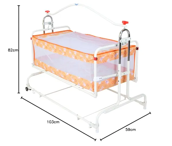 Peach_Plastic_&_Fabric_Cradle_For_Kids
