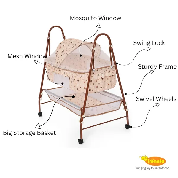 Brown_Metal_&_Mesh_Cradle_For_Kids
