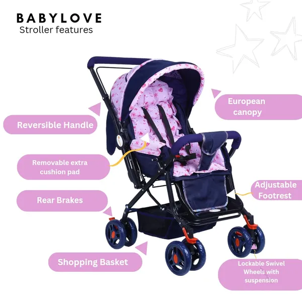 Pink_Metal,_Polyester_&_Polycotton_Stroller_For_Kids