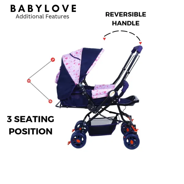 Pink_Metal,_Polyester_&_Polycotton_Stroller_For_Kids