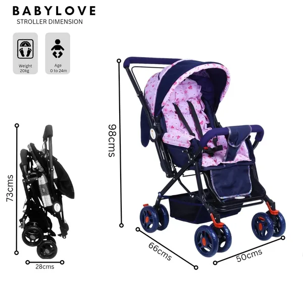 Pink_Metal,_Polyester_&_Polycotton_Stroller_For_Kids