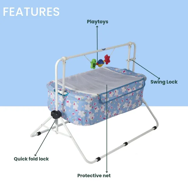 Light_Blue_Metal_&_Fabric_Cradle_For_Kids