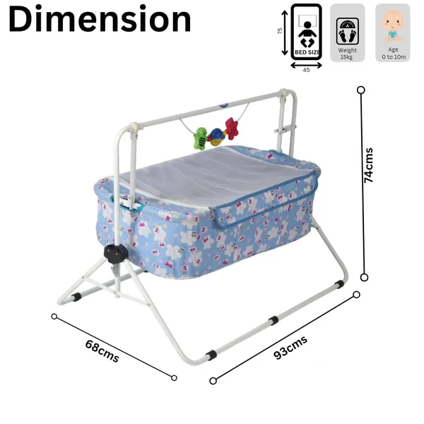 Light_Blue_Metal_&_Fabric_Cradle_For_Kids