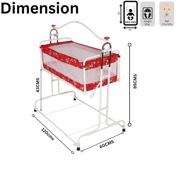 Red_Steel_&_Mesh_Cradle_For_Kids