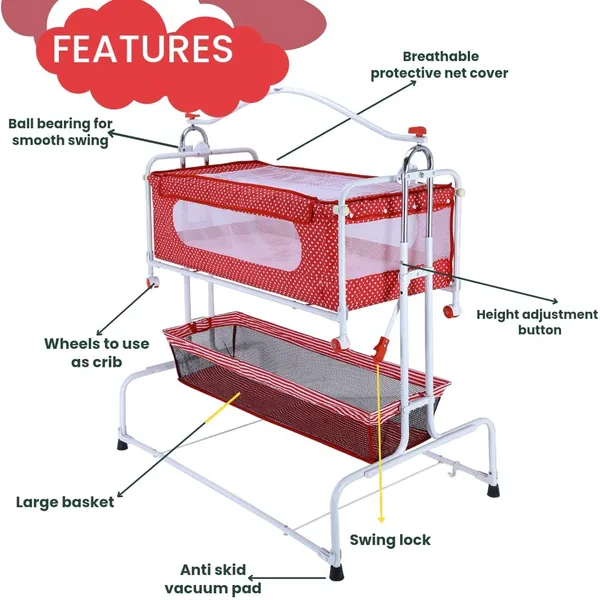 Red_Stainless_Steel_&_Mesh_Cradle_For_Kids