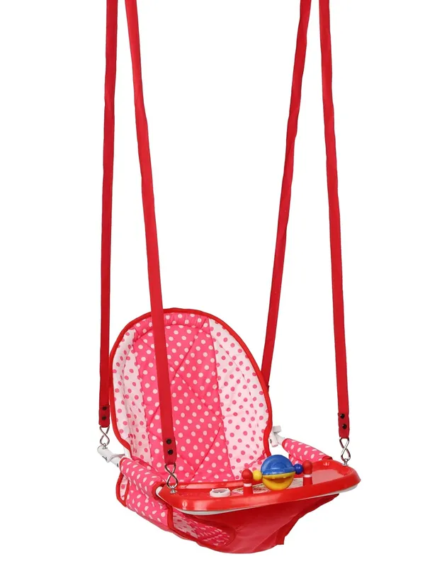 Red_Metal,_Plastic_&_Polycotton_Baby_Swing_For_Kids