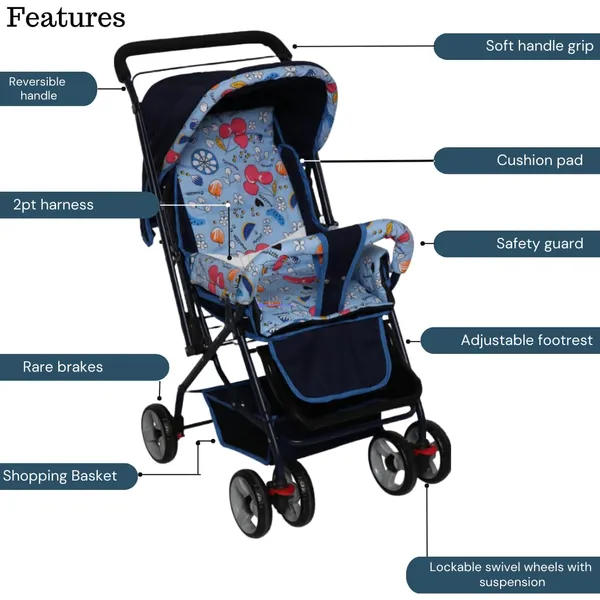 Multicolor_Metal_&_Polyester_Stroller_For_Kids
