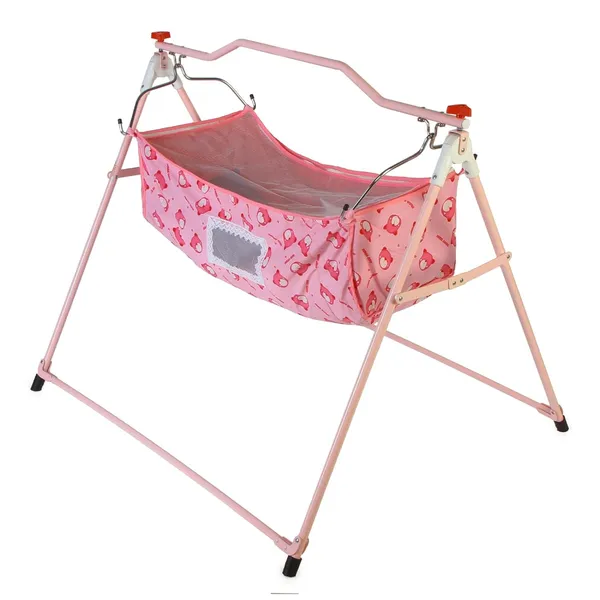 Pink_Plastic,_Metal_&_Fabric_Cradle_For_Kids