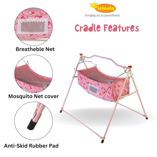 Pink_Plastic,_Metal_&_Fabric_Cradle_For_Kids