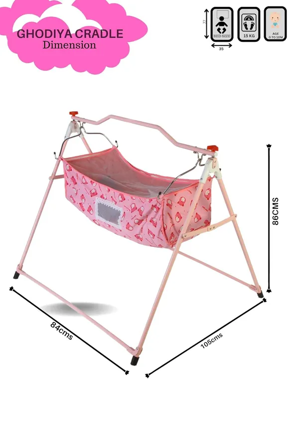 Pink_Plastic,_Metal_&_Fabric_Cradle_For_Kids