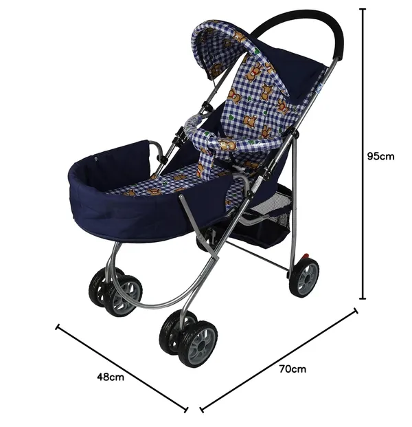 Multicolor_Metal_&_Polycotton_Stroller_For_Kids