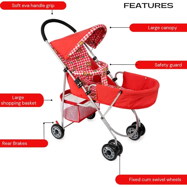 Multicolor_Aluminum/Steel_&_Fabric_Stroller_For_Kids